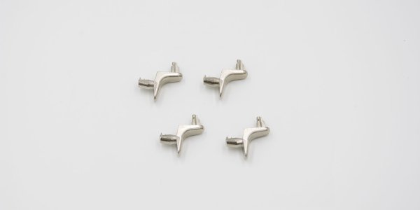 4-er Set Bodenträger  für 5mm Rasterlochbohrung mit Zapfen für Kleiderschrank - Einlegeboden