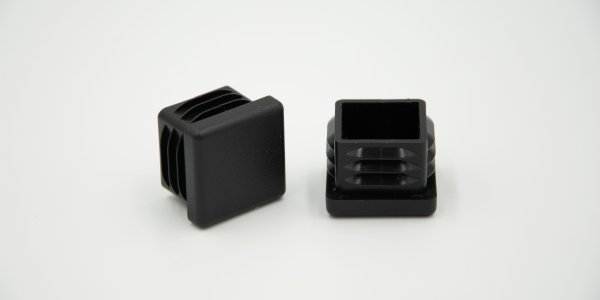 4-er Set Einschlag-Gleiter 25x25mm für Vierkantrohr/Innenmaß ca. 17x17mm für Bank, schwarz