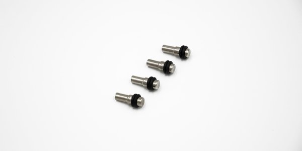 4-er Set Bodenträger für 5mm Rasterlochbohrung ohne Zapfen für  Einlegeboden ohne Bohrung zum Programm WM 220, Metallstift mit seitlichem Gummiring